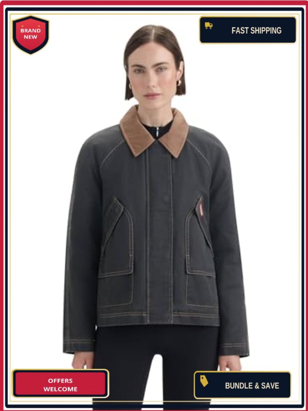 Waxed Like Hunting Jacket with Suede Collar, Lightweight Polyfill